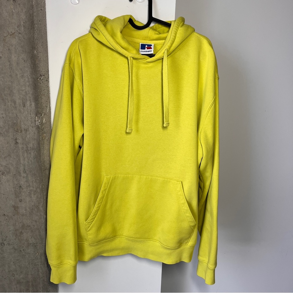 🔥CLEAROUT🔥 Russell Athletic Bright Neon Green/Yellow Pullover Hoodie Sz L